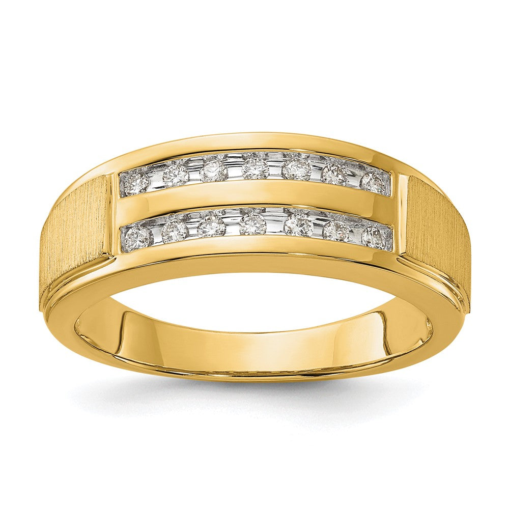 10k 1/5 carat Lab Grown Diamond VS/SI+ G+ Complete Double Row Men's Ring