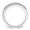 10k White Gold 1/5 carat Lab Grown Diamond VS/SI+ G+ Complete Double Row Men's Ring