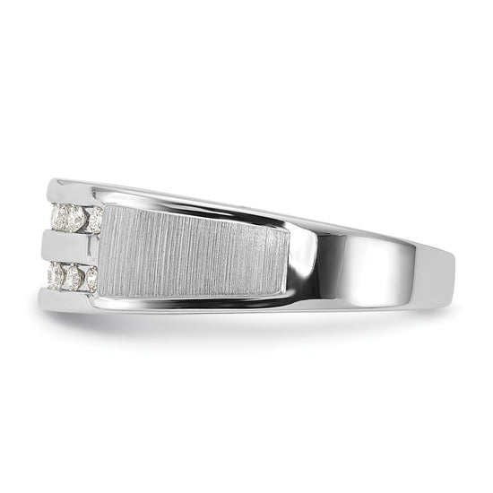 10k White Gold 1/5 carat Lab Grown Diamond VS/SI+ G+ Complete Double Row Men's Ring