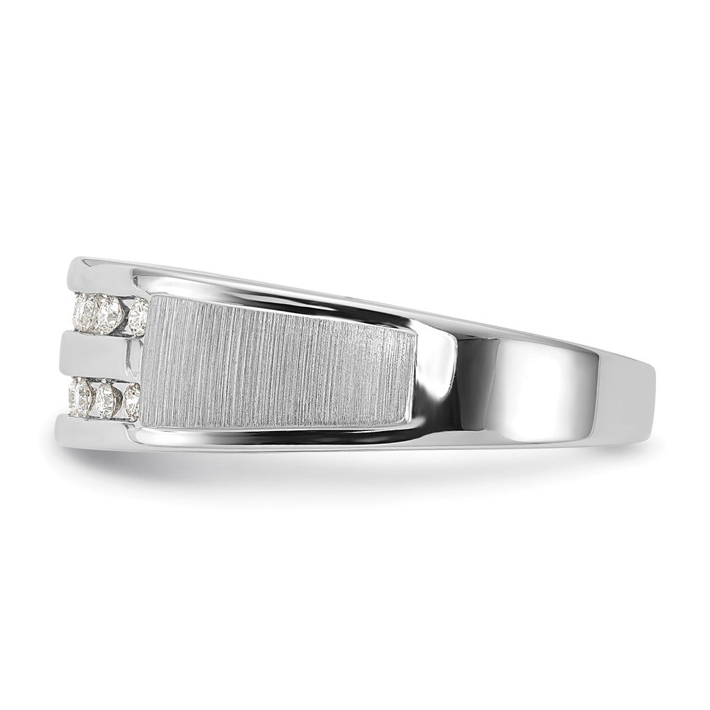 10k White Gold 1/5 carat Lab Grown Diamond VS/SI+ G+ Complete Double Row Men's Ring