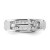 10k White Gold 1/5 carat Lab Grown Diamond VS/SI+ G+ Complete Double Row Men's Ring