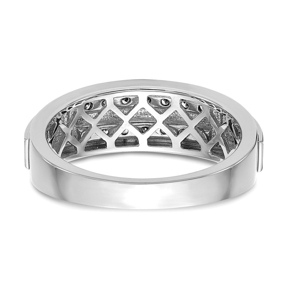 10k White Gold 1/5 carat Lab Grown Diamond VS/SI+ G+ Complete Double Row Men's Ring