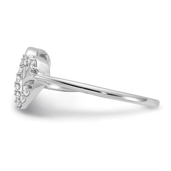 14k White Gold 1/8 carat Lab Grown Diamond VS/SI+ G+ Complete Double Heart Ring