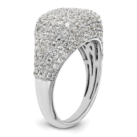 14k White Gold 2 1/4 carat Lab Grown Diamond VS/SI+ G+ Complete Cluster Fashion Ring