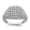 14k White Gold 2 1/4 carat Lab Grown Diamond VS/SI+ G+ Complete Cluster Fashion Ring