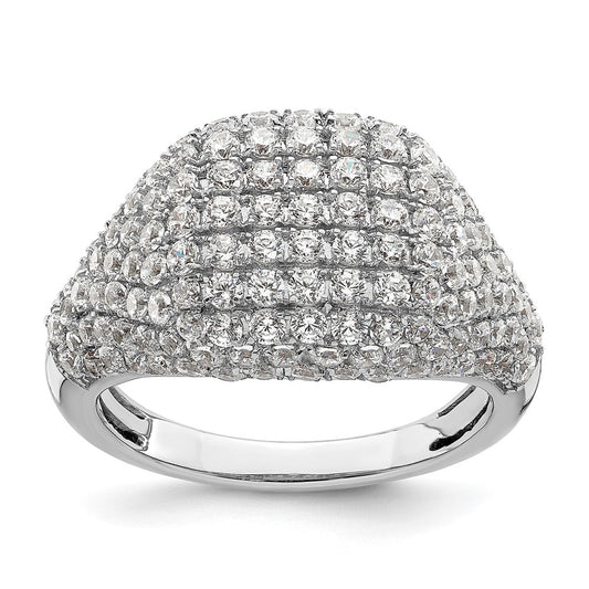 14k White Gold 2 1/4 carat Lab Grown Diamond VS/SI+ G+ Complete Cluster Fashion Ring