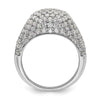 14k White Gold 2 3/8 carat Lab Grown Diamond VS/SI+ G+ Complete Cluster Fashion Ring