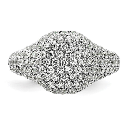 14k White Gold 2 3/8 carat Lab Grown Diamond VS/SI+ G+ Complete Cluster Fashion Ring