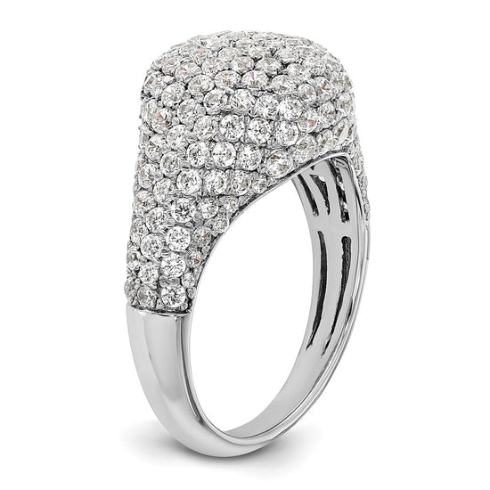 14k White Gold 2 3/8 carat Lab Grown Diamond VS/SI+ G+ Complete Cluster Fashion Ring