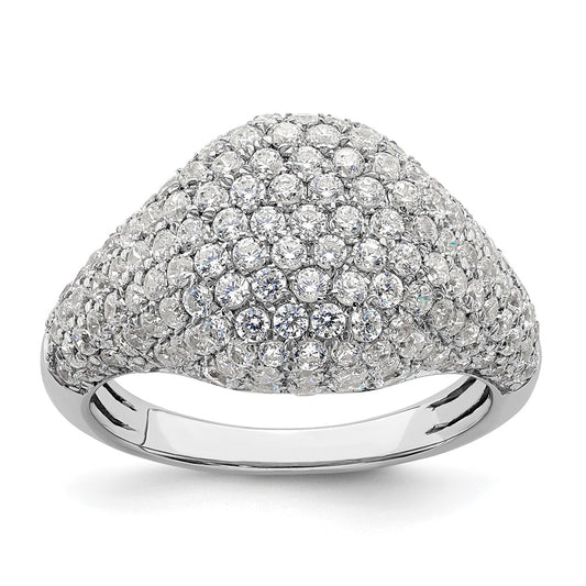 14k White Gold 2 3/8 carat Lab Grown Diamond VS/SI+ G+ Complete Cluster Fashion Ring