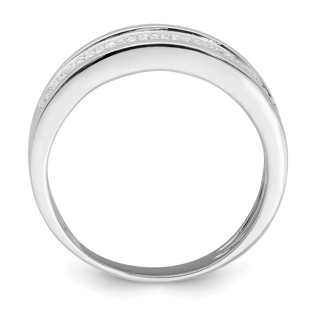 14k White Gold 1/4 carat Lab Grown Diamond VS/SI+ G+ Complete Men's Band