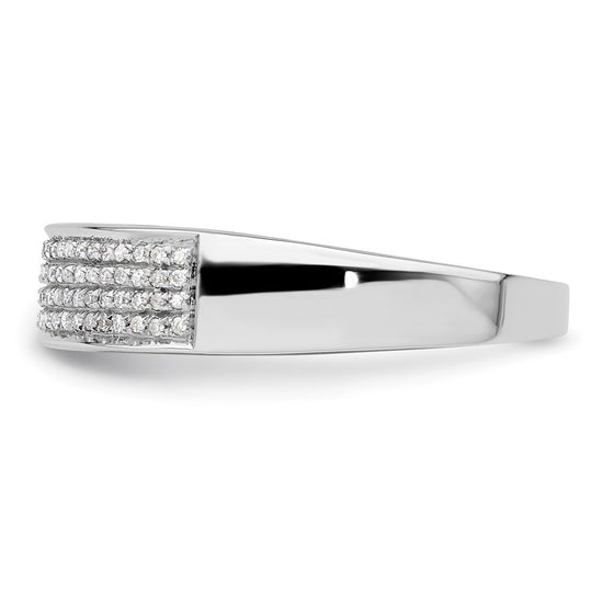 14k White Gold 1/4 carat Lab Grown Diamond VS/SI+ G+ Complete Men's Band