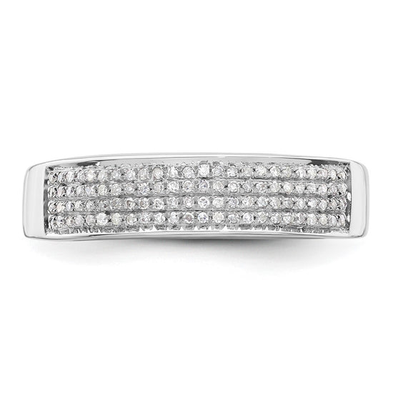 14k White Gold 1/4 carat Lab Grown Diamond VS/SI+ G+ Complete Men's Band