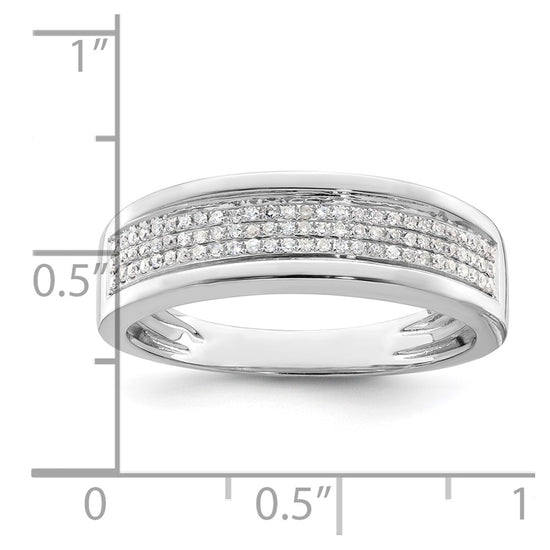 14k White Gold 1/4 carat Lab Grown Diamond VS/SI+ G+ Complete Men's Band