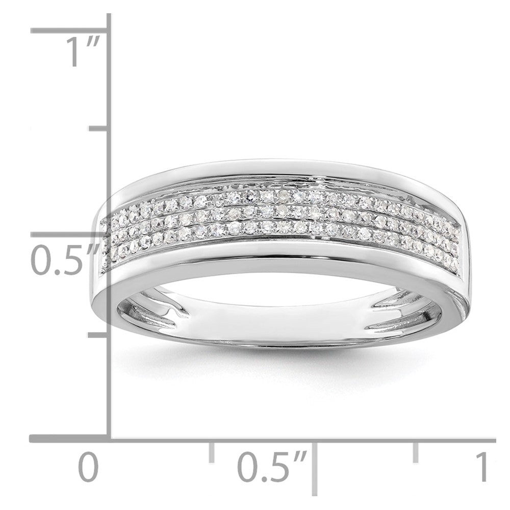 14k White Gold 1/4 carat Lab Grown Diamond VS/SI+ G+ Complete Men's Band