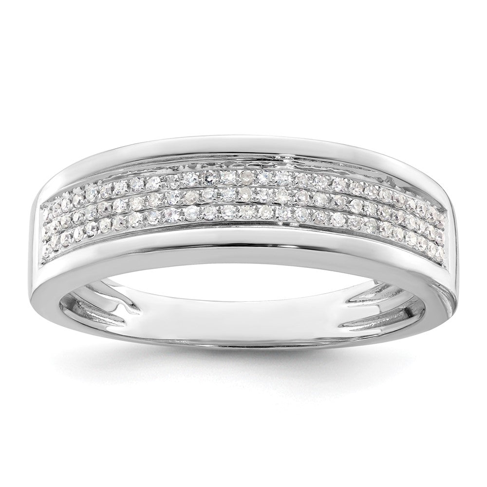 14k White Gold 1/4 carat Lab Grown Diamond VS/SI+ G+ Complete Men's Band