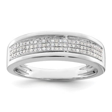14k White Gold 1/4 carat Lab Grown Diamond VS/SI+ G+ Complete Men's Band