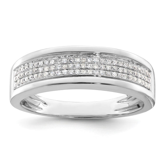 14k White Gold 1/4 carat Lab Grown Diamond VS/SI+ G+ Complete Men's Band
