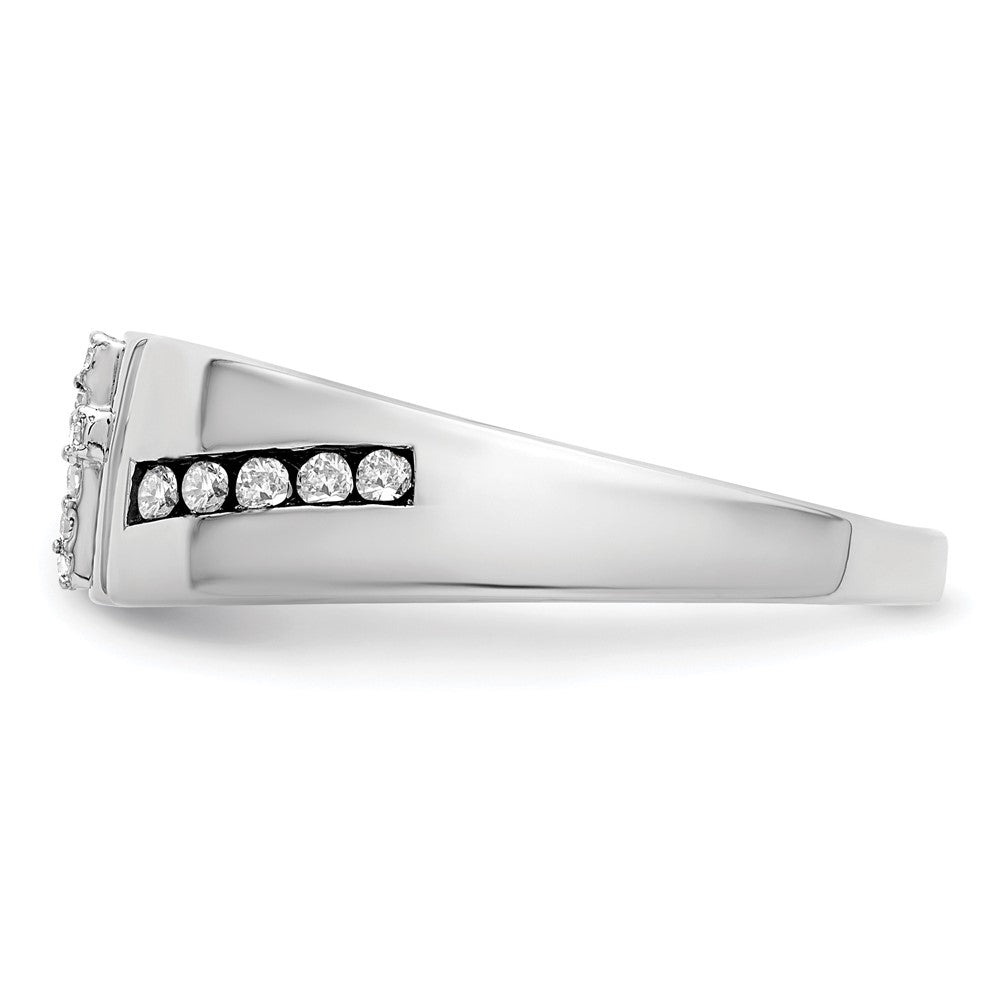 14k White Gold 1/4 carat Lab Grown Diamond VS/SI+ G+ Complete Cross Men's Band