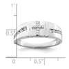 14k White Gold 1/4 carat Lab Grown Diamond VS/SI+ G+ Complete Cross Men's Band