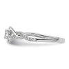 14k White Gold 1/2 carat Lab Grown Diamond VS/SI+ G+ Round Complete Bypass Engagement Ring