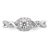14k White Gold 1/2 carat Lab Grown Diamond VS/SI+ G+ Round Complete Bypass Engagement Ring