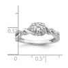 14k White Gold 1/2 carat Lab Grown Diamond VS/SI+ G+ Round Complete Bypass Engagement Ring
