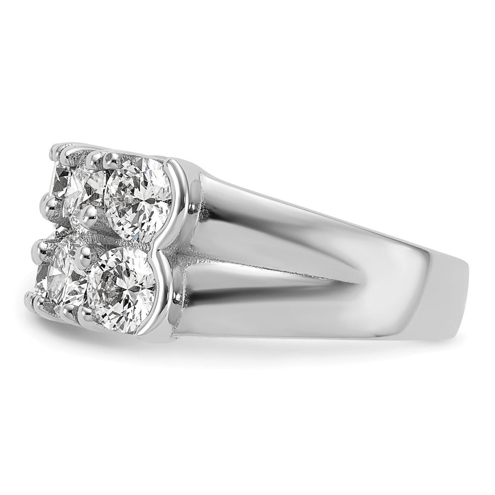 14k White Gold 3 3/8 carat Lab Grown Diamond VS/SI+ G+ Ten Stone Complete Double Row Band