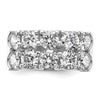 14k White Gold 3 3/8 carat Lab Grown Diamond VS/SI+ G+ Ten Stone Complete Double Row Band