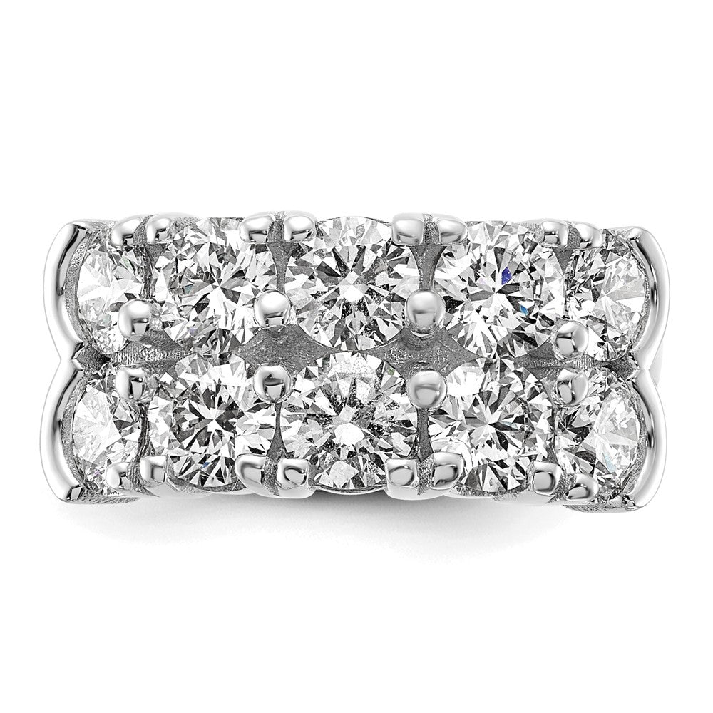 14k White Gold 3 3/8 carat Lab Grown Diamond VS/SI+ G+ Ten Stone Complete Double Row Band