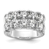 14k White Gold 3 3/8 carat Lab Grown Diamond VS/SI+ G+ Ten Stone Complete Double Row Band