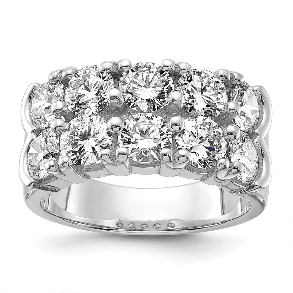 14k White Gold 3 3/8 carat Lab Grown Diamond VS/SI+ G+ Ten Stone Complete Double Row Band