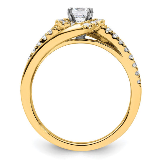 14k 3/4 carat Lab Grown Diamond VS/SI+ G+ Round Complete Engagement Ring
