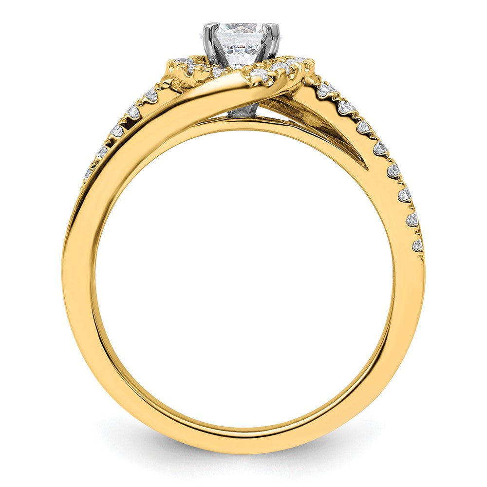 14k 3/4 carat Lab Grown Diamond VS/SI+ G+ Round Complete Engagement Ring