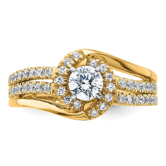 14k 3/4 carat Lab Grown Diamond VS/SI+ G+ Round Complete Engagement Ring