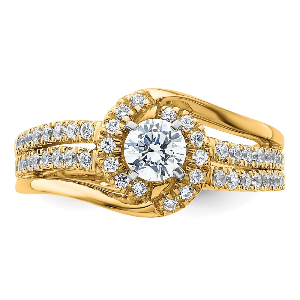 14k 3/4 carat Lab Grown Diamond VS/SI+ G+ Round Complete Engagement Ring