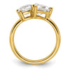 14k Two Stone 1 carat Round and 1 1/8 carat Heart Ring Mounting