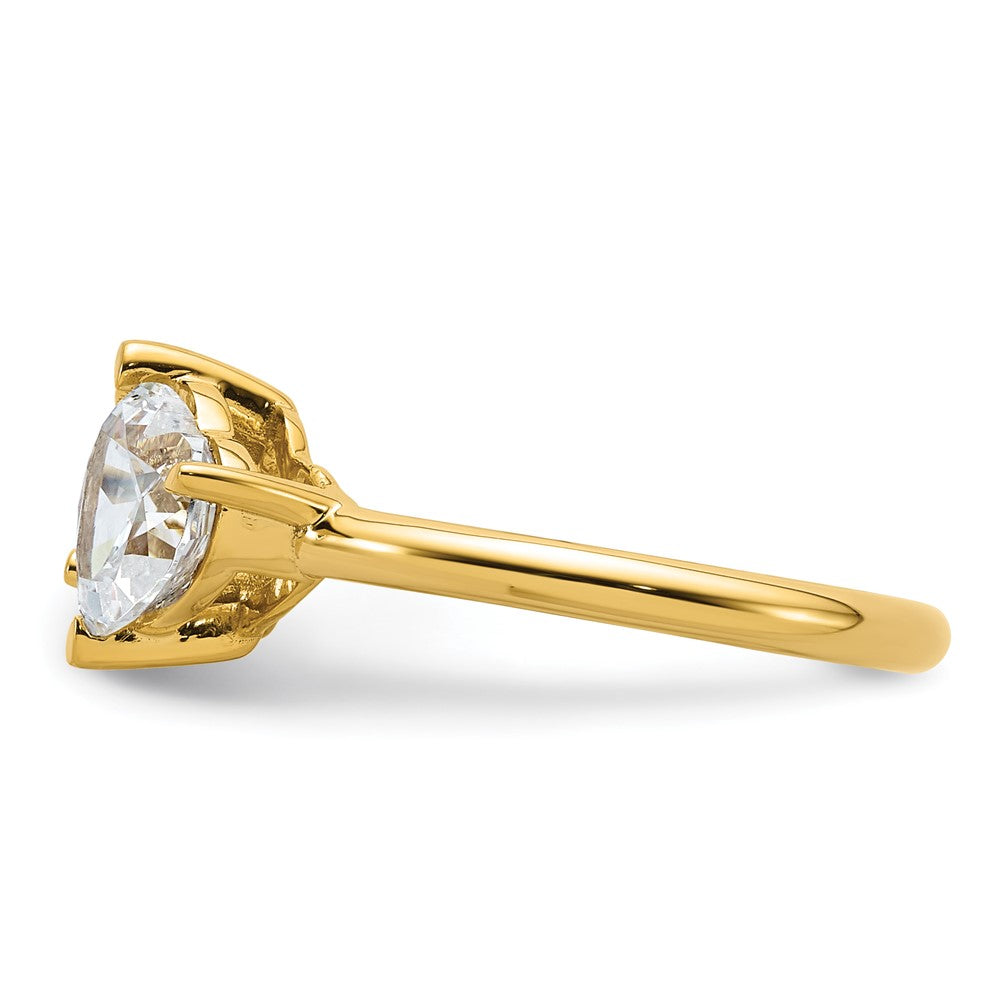14k Two Stone 1 carat Round and 1 1/8 carat Heart Ring Mounting