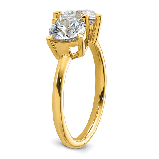 14k Two Stone 1 carat Round and 1 1/8 carat Heart Ring Mounting