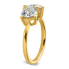 14k Two Stone 1 carat Round and 1 1/8 carat Heart Ring Mounting