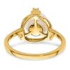 14k 1/5 carat Lab Grown Diamond VS/SI+ G+ and 8.00 mm Round Freshwater Cultured Pearl Ring