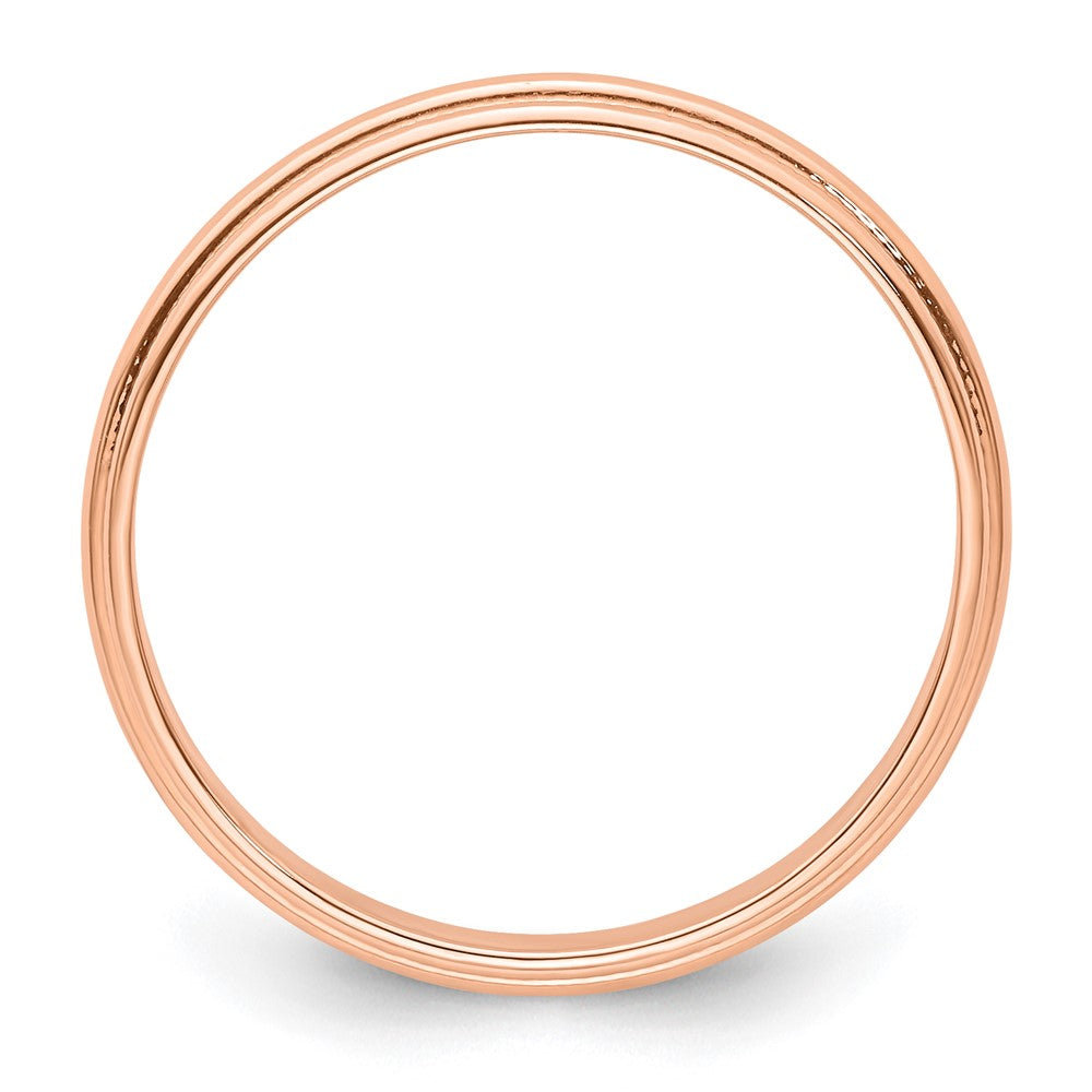 Lightweight Milgrain Half Round Band — 3 mm