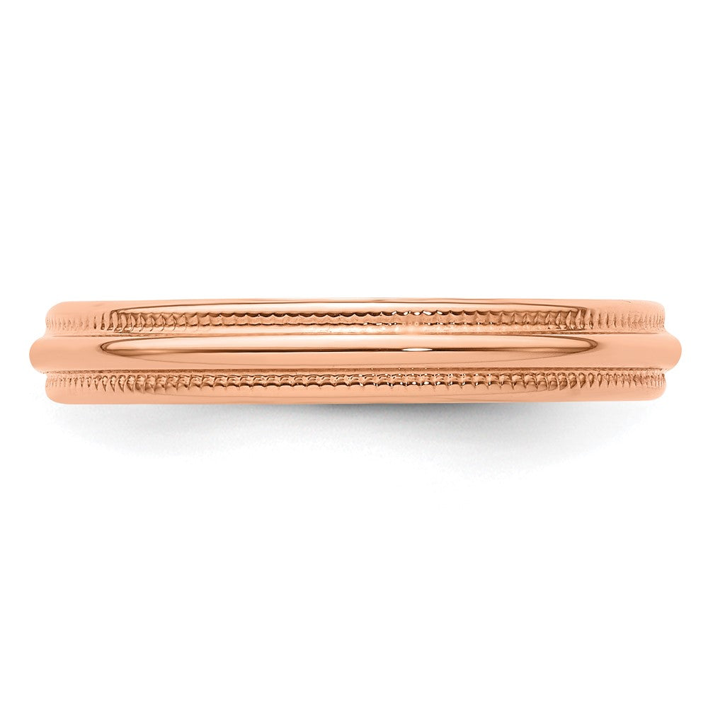 Lightweight Milgrain Half Round Band — 3 mm