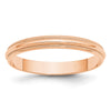 Lightweight Milgrain Half Round Band