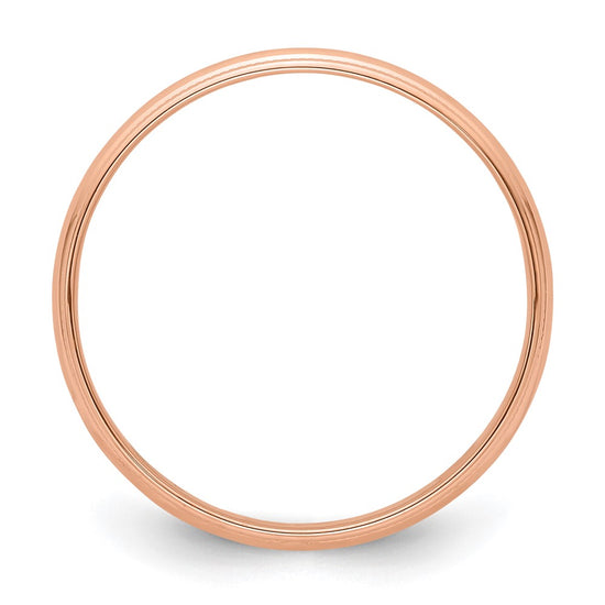 Lightweight Milgrain Half Round Band — 4 mm