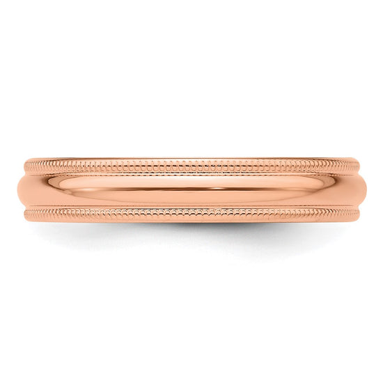Lightweight Milgrain Half Round Band — 4 mm
