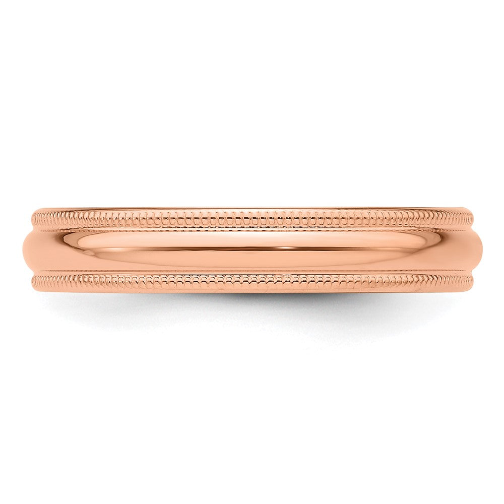 Lightweight Milgrain Half Round Band — 4 mm