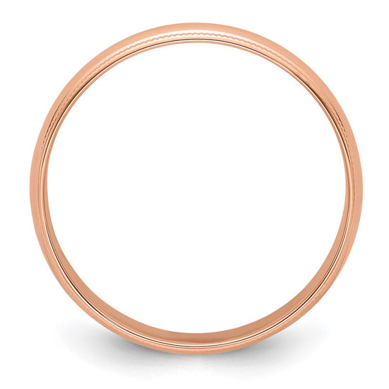 Lightweight Milgrain Half Round Band — 5 mm