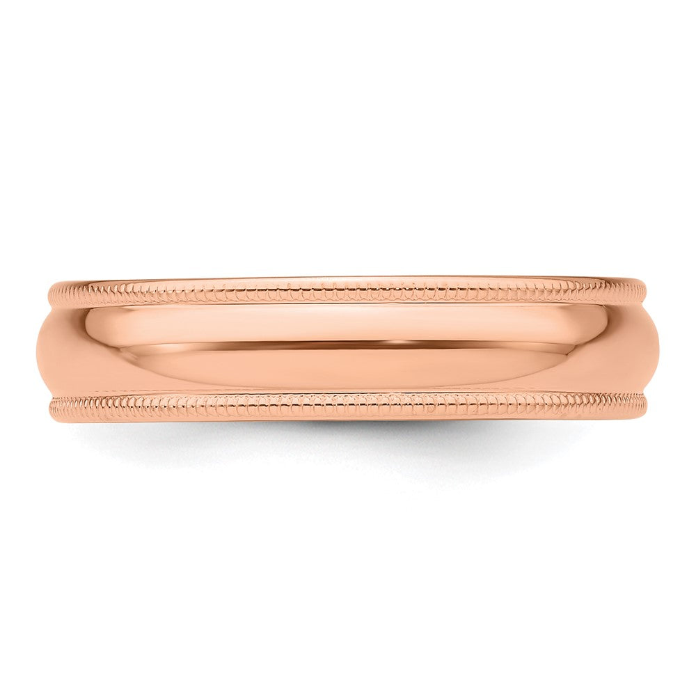 Lightweight Milgrain Half Round Band — 5 mm