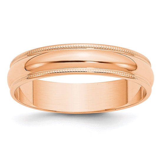 Lightweight Milgrain Half Round Band
